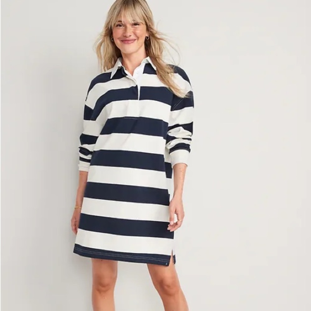 NWT Old Navy Rugby Stripe Polo Popover Dress
